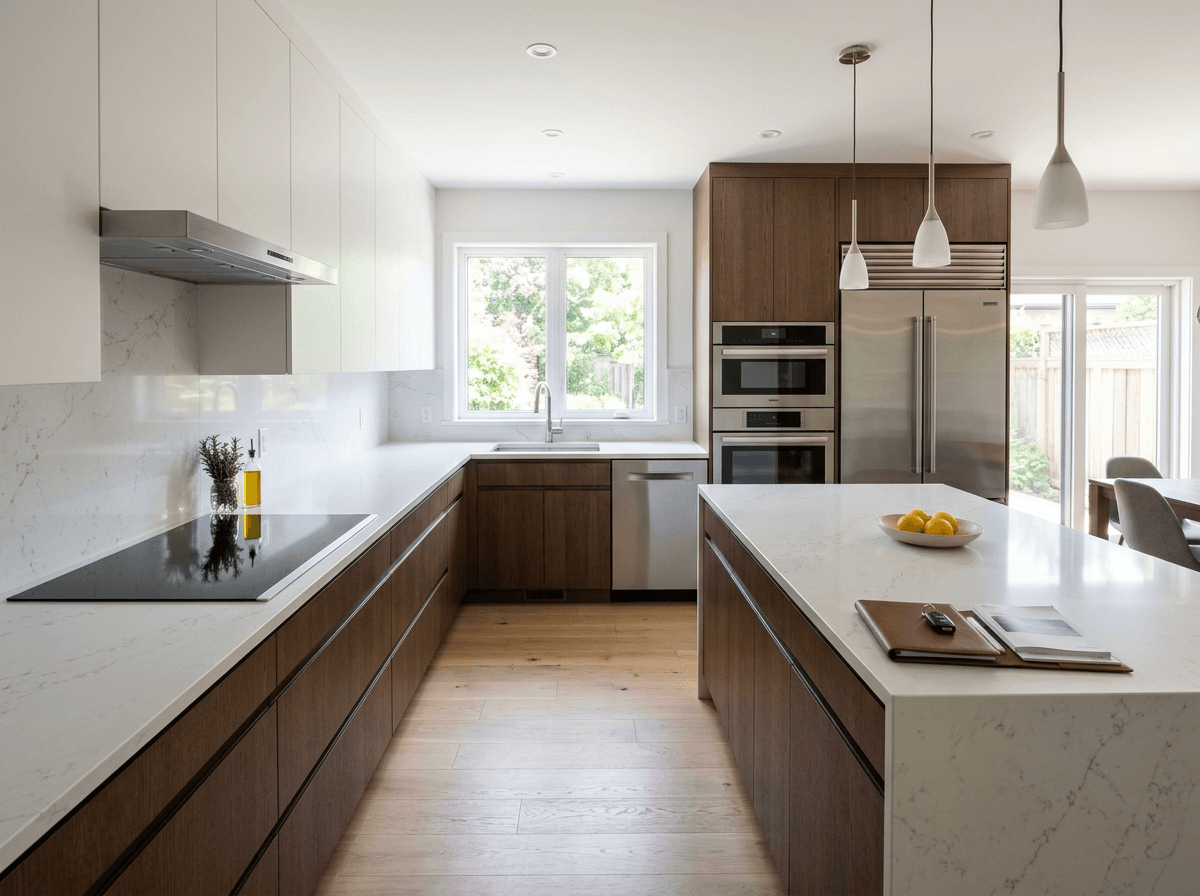 Completed fitted kitchen after a renovation