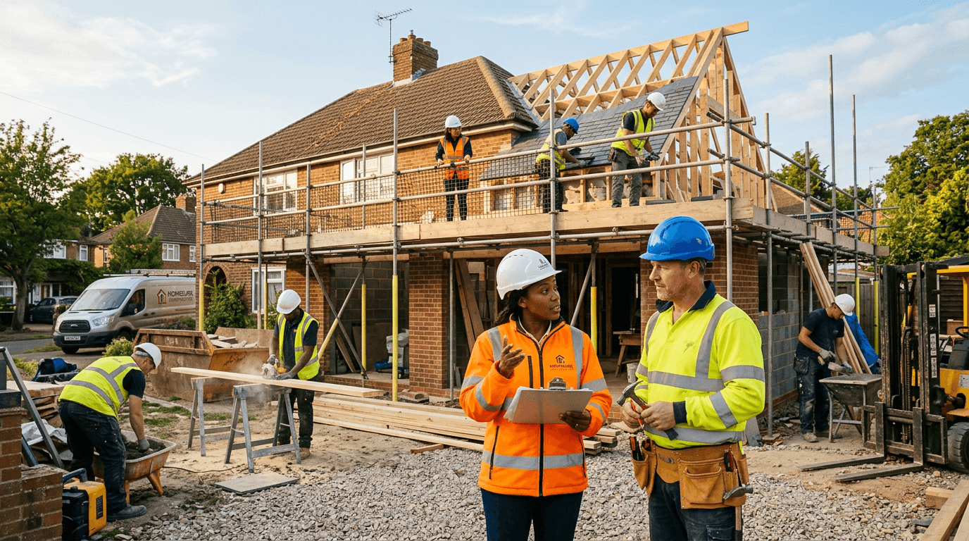 Arete Property Solutions managing works on a property extension site